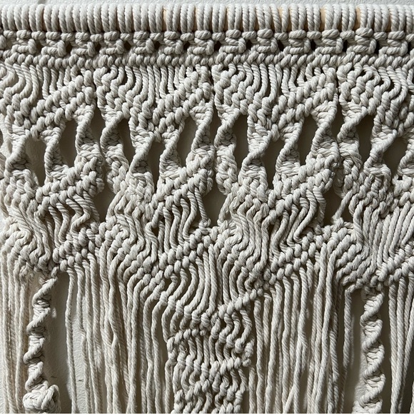 Set of 2 Boho Cream Macrame Wall Hangings, EUC, smoke free, decorative - Picture 3 of 4